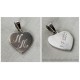 Ασημένιο μενταγιόν με χαραγμένα τα αρχικά του ζευγαριού, Μενταγιόν καρδιά από Bridal Treasure Studio